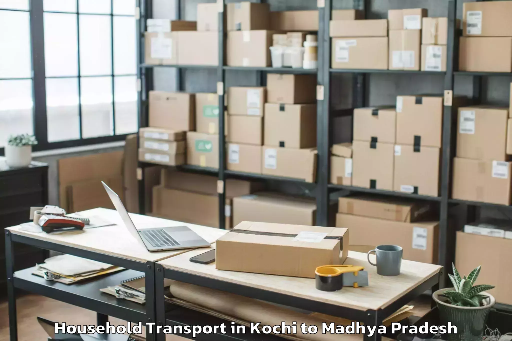 Kochi to Harpalpur Household Transport Booking